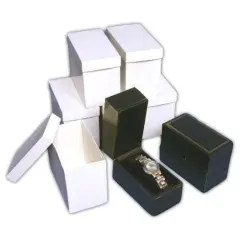 6 Faux Black Leather Watch & Bangle Bracelet Boxes