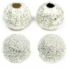 4 Stardust Beads Sterling Silver Beading Jewelry 7mm