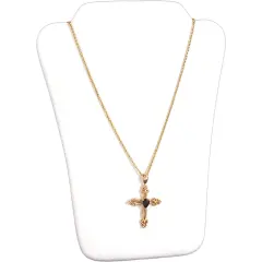 White Leather Chain Necklace Easel Display Jewelry Case