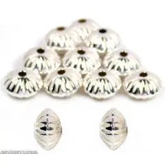 12 Corrugated Saucer Beads Sterling Silver Beading Part