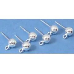 6 Sterling Silver Ball Earrings Studs Dangles Parts
