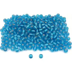 Light Blue Round Pony Glass Bead Beading 9mm Approx 300