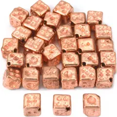 Dice Cube Beads Copper Plated Beading 6mm Approx 30Pcs