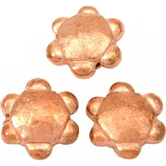 Flower Disc Beads Copper Plated Beading 15mm Approx 3