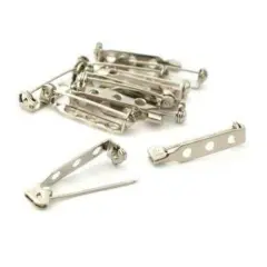12 Bar Pin Backs Nickel Plated Broaches Badges Parts