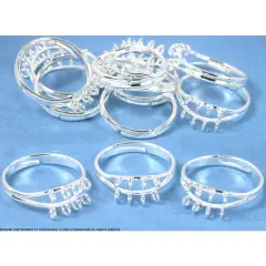 12 Silver Finger Ring Jewelry Findings Charm Beading