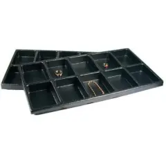 2 10 Slot Black Watch Jewelry Trays Travel Display New