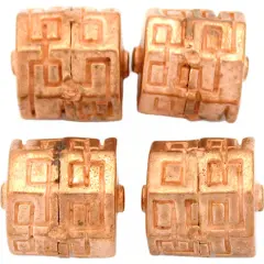 18g Octagon Barrel Bali Bead Copper Plt 13.5mm Approx 4
