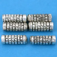 15g Bali Tube Beads Antq Silver Plated 15.5mm Approx 6