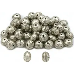 Antique Silver Plated Saucer Bali Beads Part Approx 50