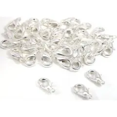 36 Silver Plated Lobster Claw Clasps Jewelry Findings
