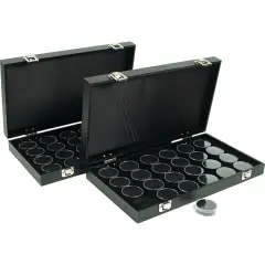 2 24 Black Gem Jars Display & Travel Case