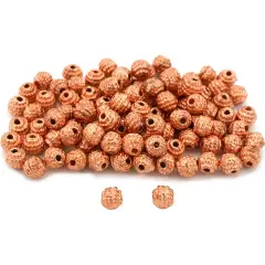 Round Bali Beads Copper Plated Beading 5mm Approx 100