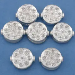 16g Fluted Round Disc Bali Bead Silver Plt 12.5mm App 7
