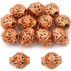 15g Bali Bicone Tube Bead Copper Plated 8.5mm Approx 12