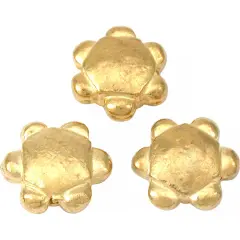 Flower Disc Beads Gold Plated Beading 15mm Approx 3