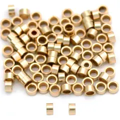 100 14K Gold Filled Crimp Tube Beads Micro Parts 2x1mm