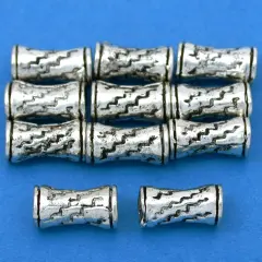 Tube Beads Antique Silver Plated Part 11.5mm Approx 10