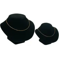2 Black Necklace Chain Display Bust Showcase Fixture