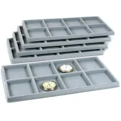 40 Slot Pocket Watch Jewelry Gray Display Showcase Tray