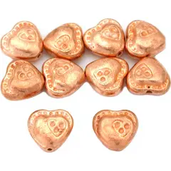 15g Double Heart Beads Copper Plated 10mm Approx 8
