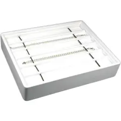 Bracelet Watch Display Tray White Leather Showcase Unit