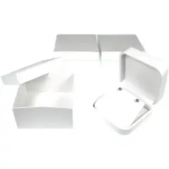 White Leather Earring Display Case Countertop Gift Box