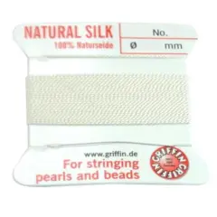 White Griffin Silk Bead Stringing Cord #3