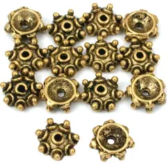 Bali Bead End Caps Antique Gold Plated 10.5mm Approx 14