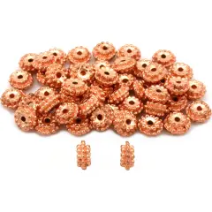 Rondelle Bali Beads Copper Plated Parts 7.5mm Approx 50