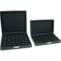 2 Black Travel Ring Case Jewelry Display Locking Trays
