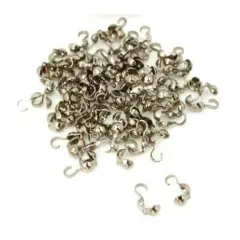 100 Bead Tips Clamshell Rhodium Plated Bead Stringing Parts