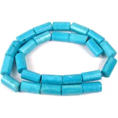 Turquoise Octagon Cylinder Beads Loose 8x13mm 1 Strand