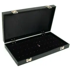 Body Jewelry Display Black Velvet Pad & Travel Case Box