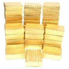 36 Cotton Boxes Gold Pendants Charm Jewelry Displays 2 1/8"
