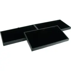 3 Black Velvet Jewelry Display Pad & Travel Trays