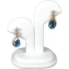 White Leather Earring Display Stand Jewelry Showcase