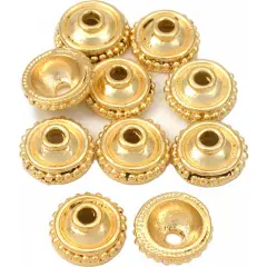 Dot Bali Bead Caps Gold Plated Beading 13mm Approx 10