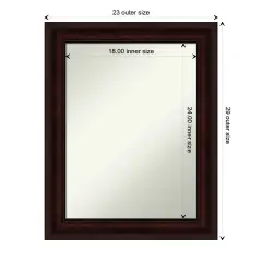 Amanti Art Non-Beveled Wall Mirror, Coffee Bean Brown Frame