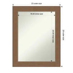 Amanti Art Non-Beveled Wall Mirror, Alta Brown Grey Frame Alta Medium Brown