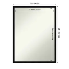 Amanti Art Non-Beveled Wood Wall Mirror, Svelte Clay Grey Frame Svelte Noir Black Frame