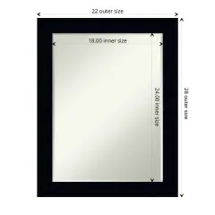 Petite Bevel Wood Wall Mirror, Tribeca Black Frame