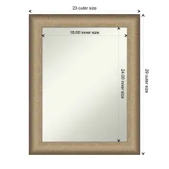Amanti Art Non-Beveled Wall Mirror, Elegant Brushed Bronze Frame
