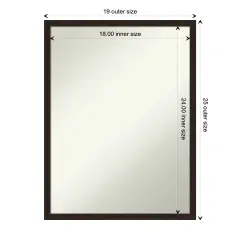 Amanti Art Non-Beveled Wood Wall Mirror, Carlisle Blonde Narrow Frame Carlisle Espresso Narrow