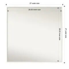 Amanti Art Non-Beveled Wood Wall Mirror, Lucie Black Frame Lucie White Frame