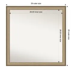 Amanti Art Non-Beveled Wall Mirror, Elegant Brushed Bronze Narrow Frame