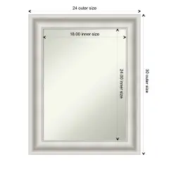 Amanti Art Non-Beveled Wall Mirror, Parlor Black Frame Parlor White Frame