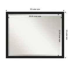 Beveled Bathroom Wall Mirror, Grace Narrow Frame