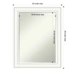 Petite Bevel Wood Wall Mirror, Craftsman White Frame