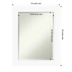 Beveled Bathroom Wall Mirror, Cabinet White Frame